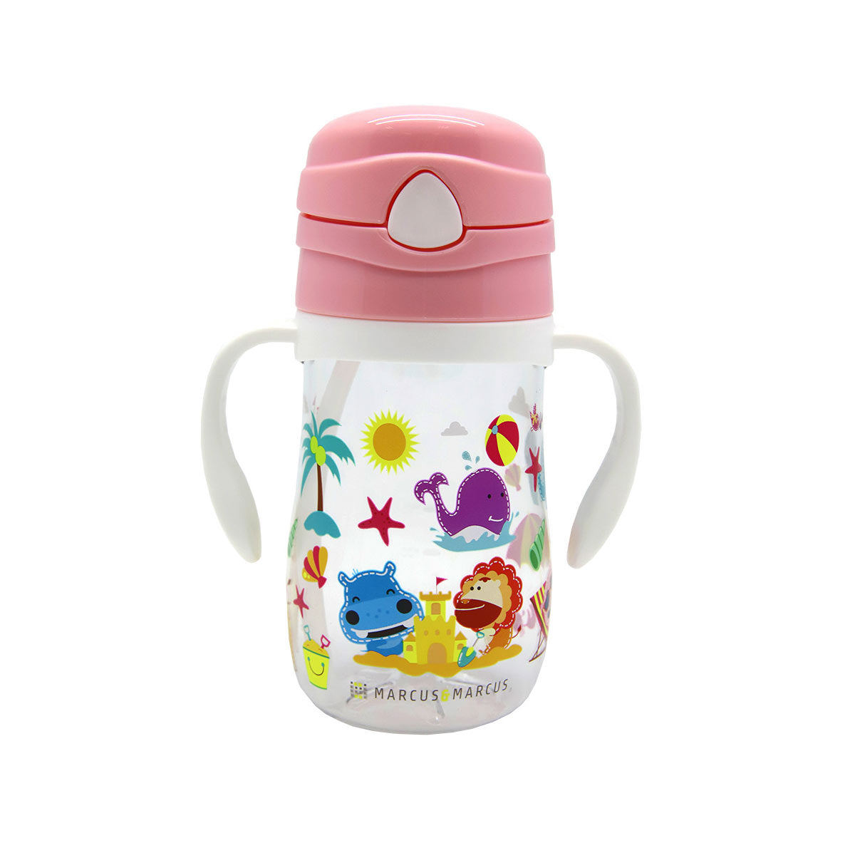 COPO DE TREINAMENTO EM TRITAN COM CANUDO E TAMPA POP-UP PORQUINHA POKEY - ROSA