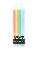 KIT COM 6 CANUDOS EM SILICONE E ESCOVA DE LIMPEZA - 17CM MULTICOLORIDO