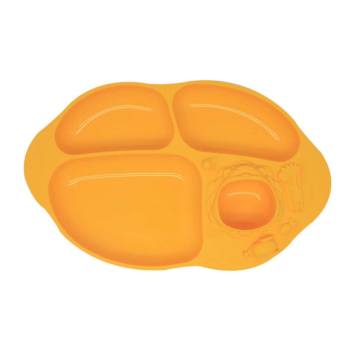 PRATO COM 4 DIVISÓRIAS E SUCÇÃO GIRAFA LOLA - AMARELO