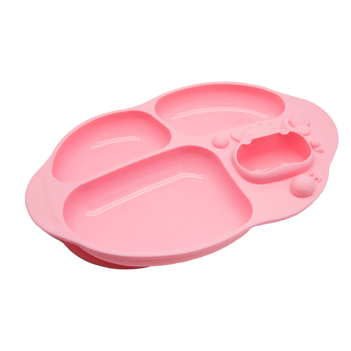 PRATO COM 4 DIVISÓRIAS E SUCÇÃO PORQUINHA POKEY - ROSA