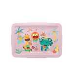 BENTO BOX COM 2 DIVISÓRIAS EM SILICONE REMOVÍVEIS 700ML TROPICAL - ROSA