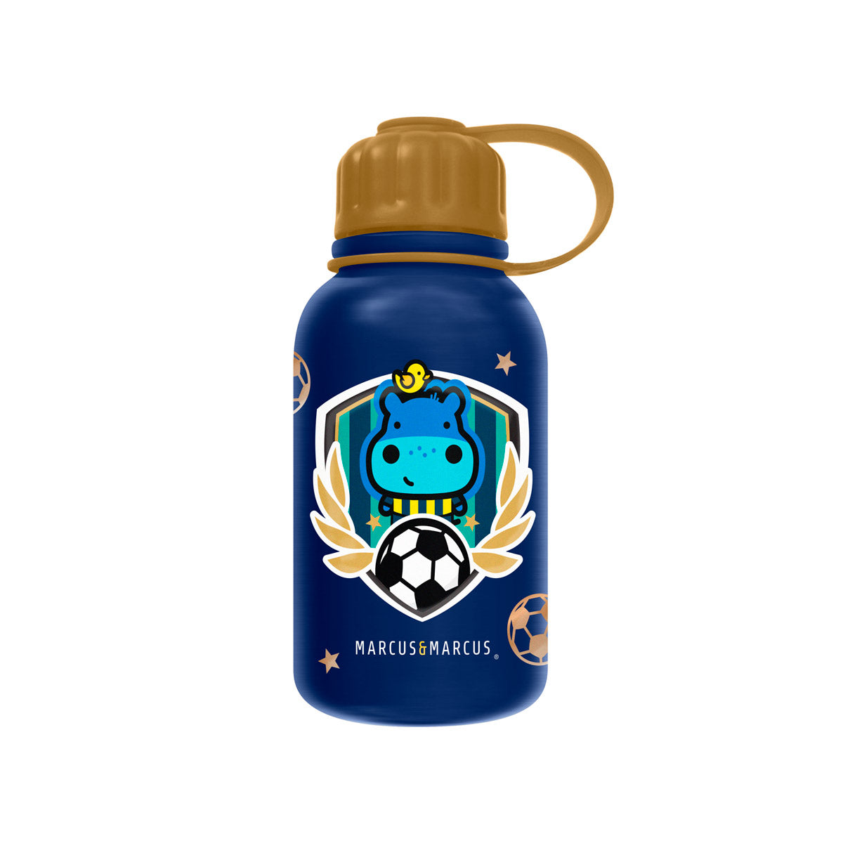 Garrafa Térmica Em Inox 350 Ml (Com Etiqueta Personalizável) Futebol - Azul