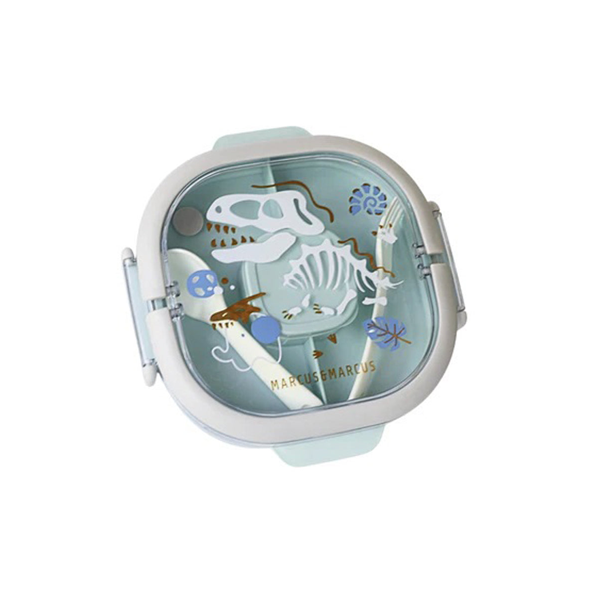 LANCHEIRA BENTO BOX COM 6 DIVISÓRIAS E ALÇA DINOSSAURO - VERDE