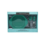 KIT COM TIGELA COM SUCÇÃO E PRIMEIRO GARFO E COLHER EM INOX E SILICONE ELEFANTE OLLIE - VERDE
