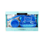 Kit De Introdução Alimentar (Com Tigela E Colher/Espátula E Babador) Hipopótamo Lucas - Azul
