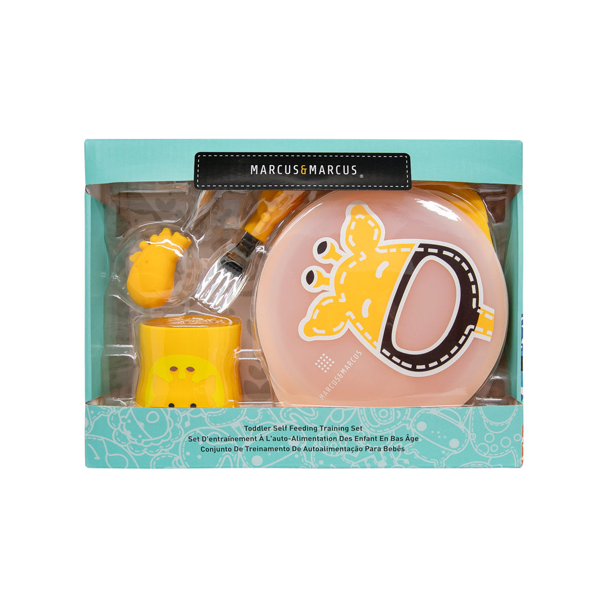 KIT DE ALIMENTAÇÃO COM COPO ANATÔMICO GIRAFA LOLA - AMARELO