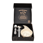 KIT INFANTIL COM PRATO. BOWL. COLHER E HASHI 4 PEÇAS PANDA PEBBLE - CINZA