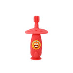 Escova Massageadora Com Disco Protetor Em Silicone Leão Marcus - Vermelho