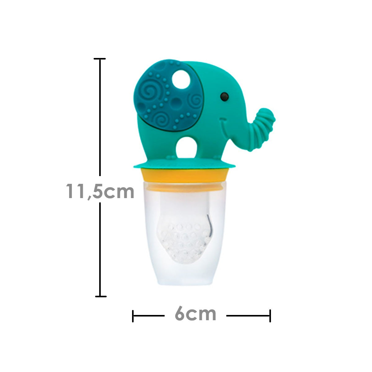 Alimentador em Silicone 3 em 1 (Mordedor, Alimentador e Forminha para Sorvete) Elefante Ollie - Verde