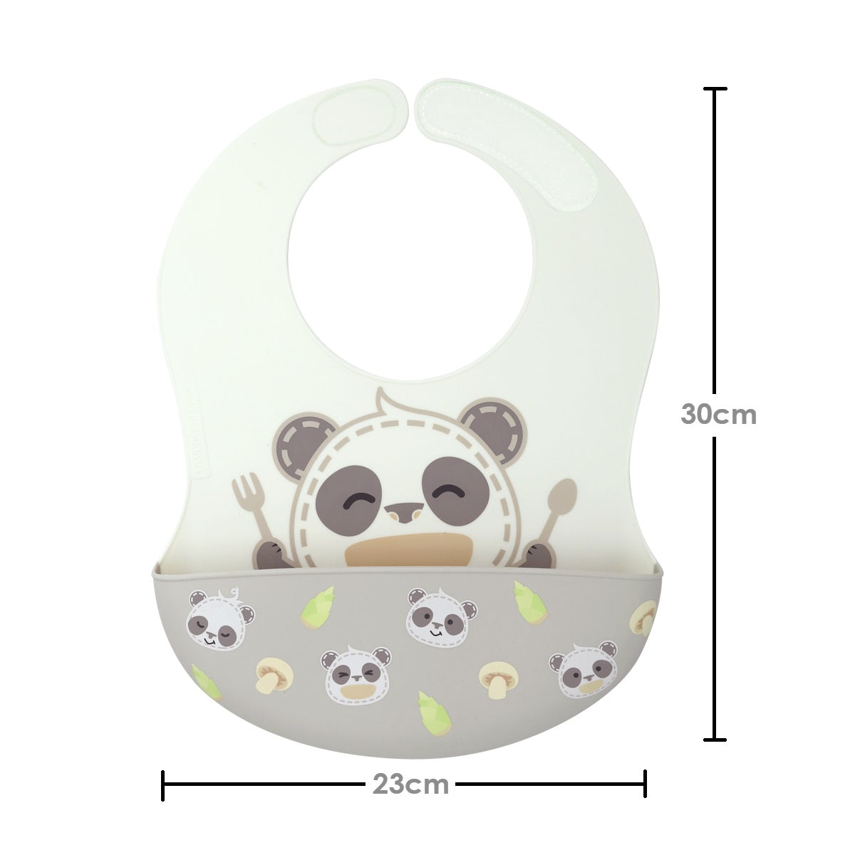 Babador Cobertura Total XL Panda Pebble - Cinza