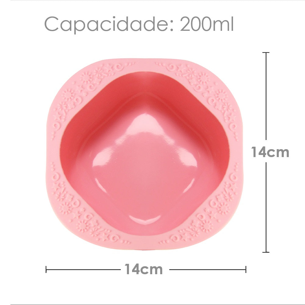 Kit com 2 Tigelas em Silicone 200 ml - Vermelho e Rosa