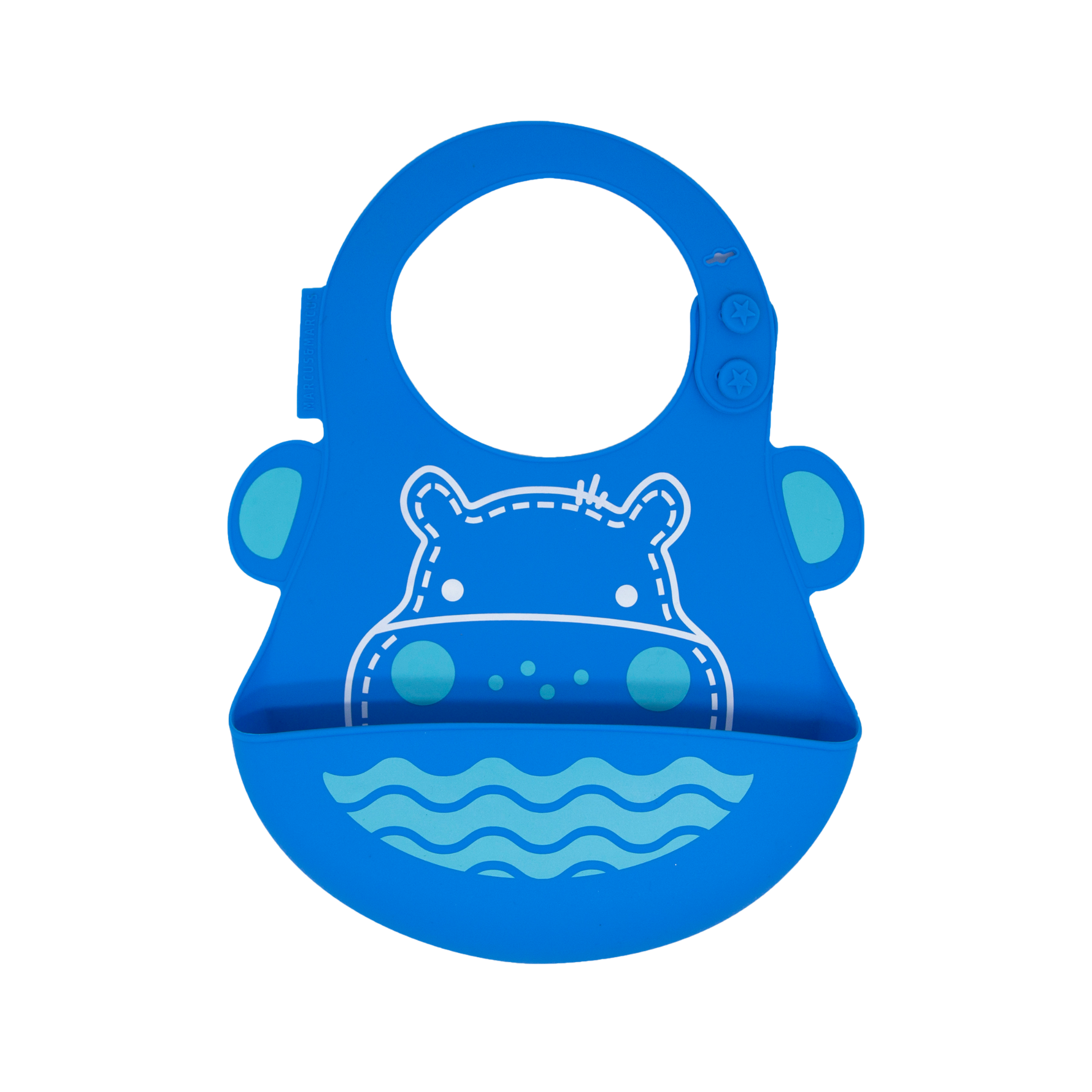 Babador Em Silicone Hipopótamo Lucas - Azul