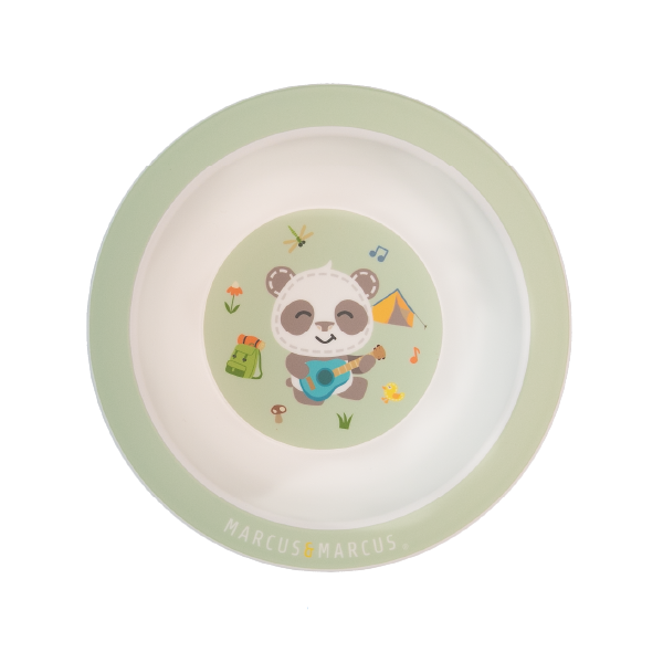 Kit Alimentação Infantil Ecológico 5 Peças (Prato. Tigela. Caneca. Colher E Garfo) Verde