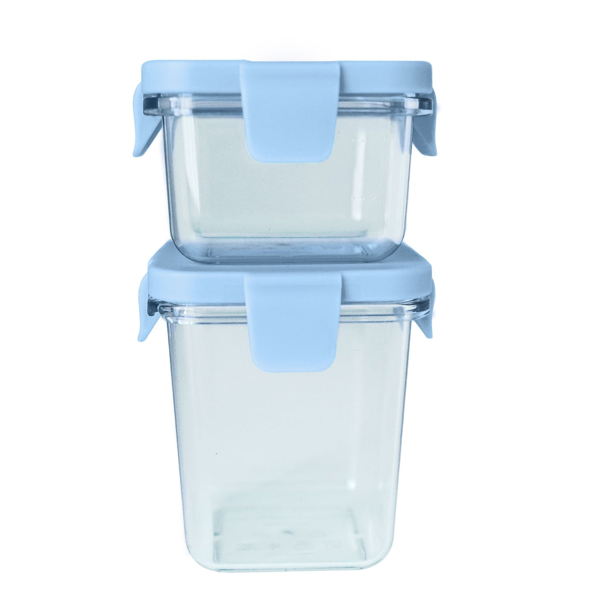 Kit Com 2 Potes Em Tritan 120/240Ml Azul Bebê