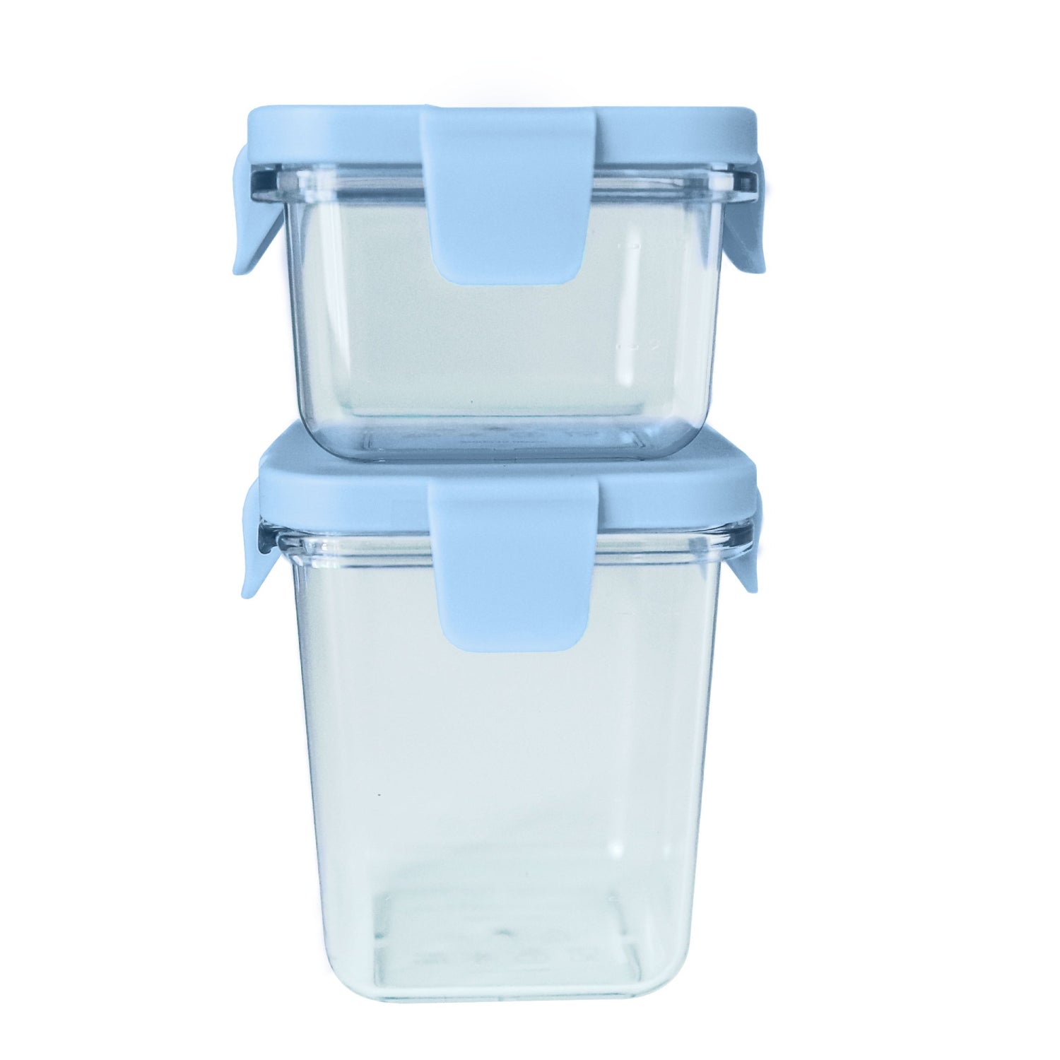 Kit Com 2 Potes Em Tritan 120/240Ml Azul Bebê