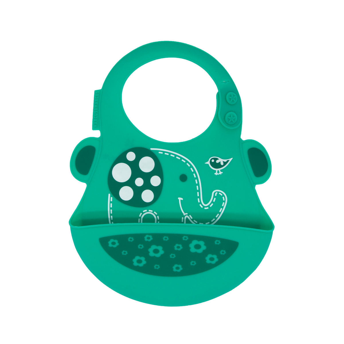 Babador Em Silicone Elefante Ollie - Verde
