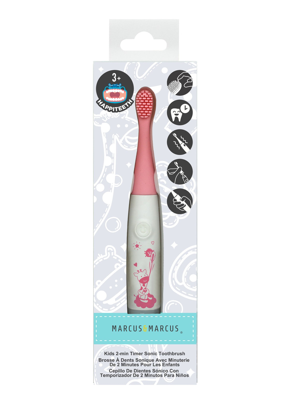 Massageador De Gengiva Elétrico Com Refil Silicone Rosa