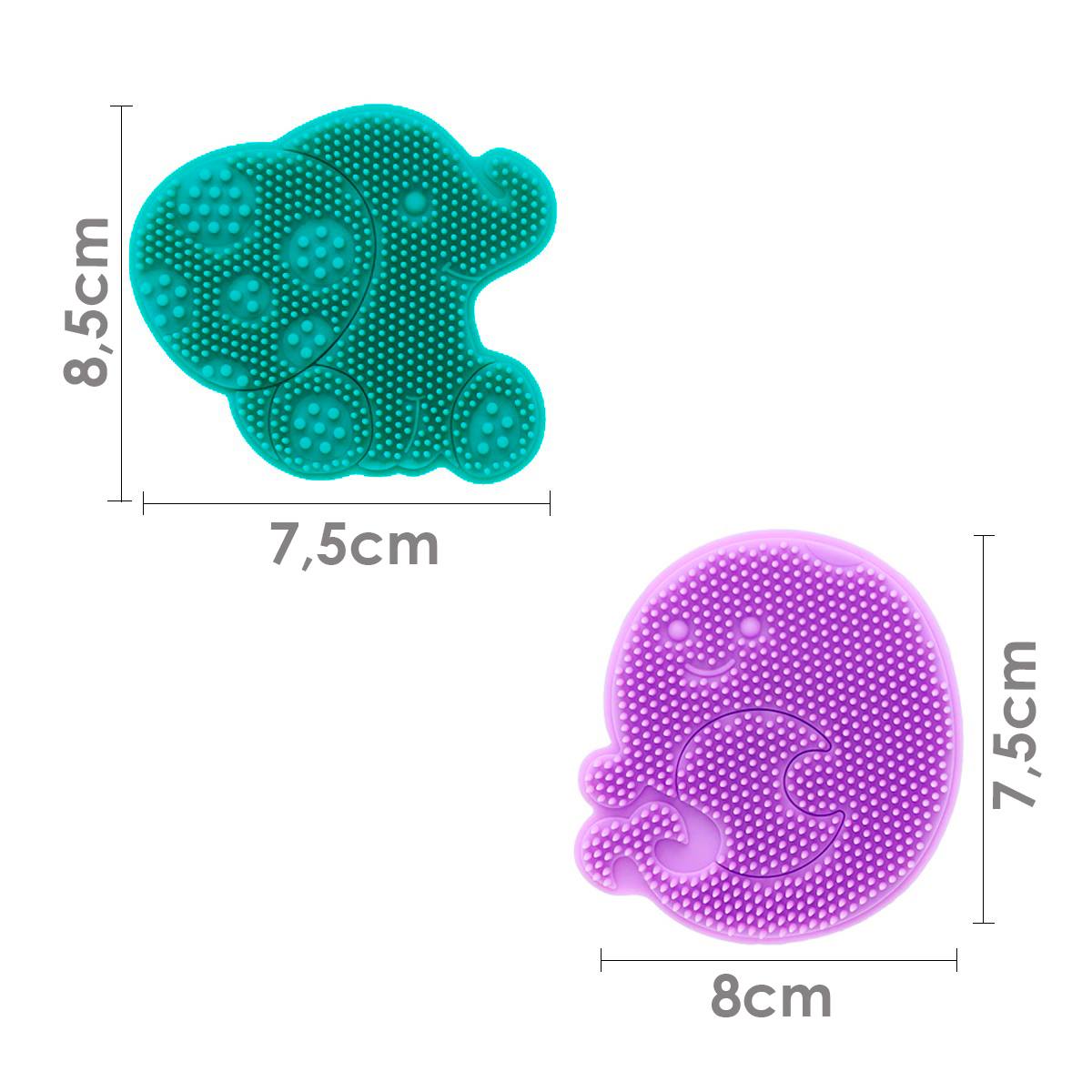 Kit 2 Escovas para Massagem e Banho em Silicone - Verde e Lilás