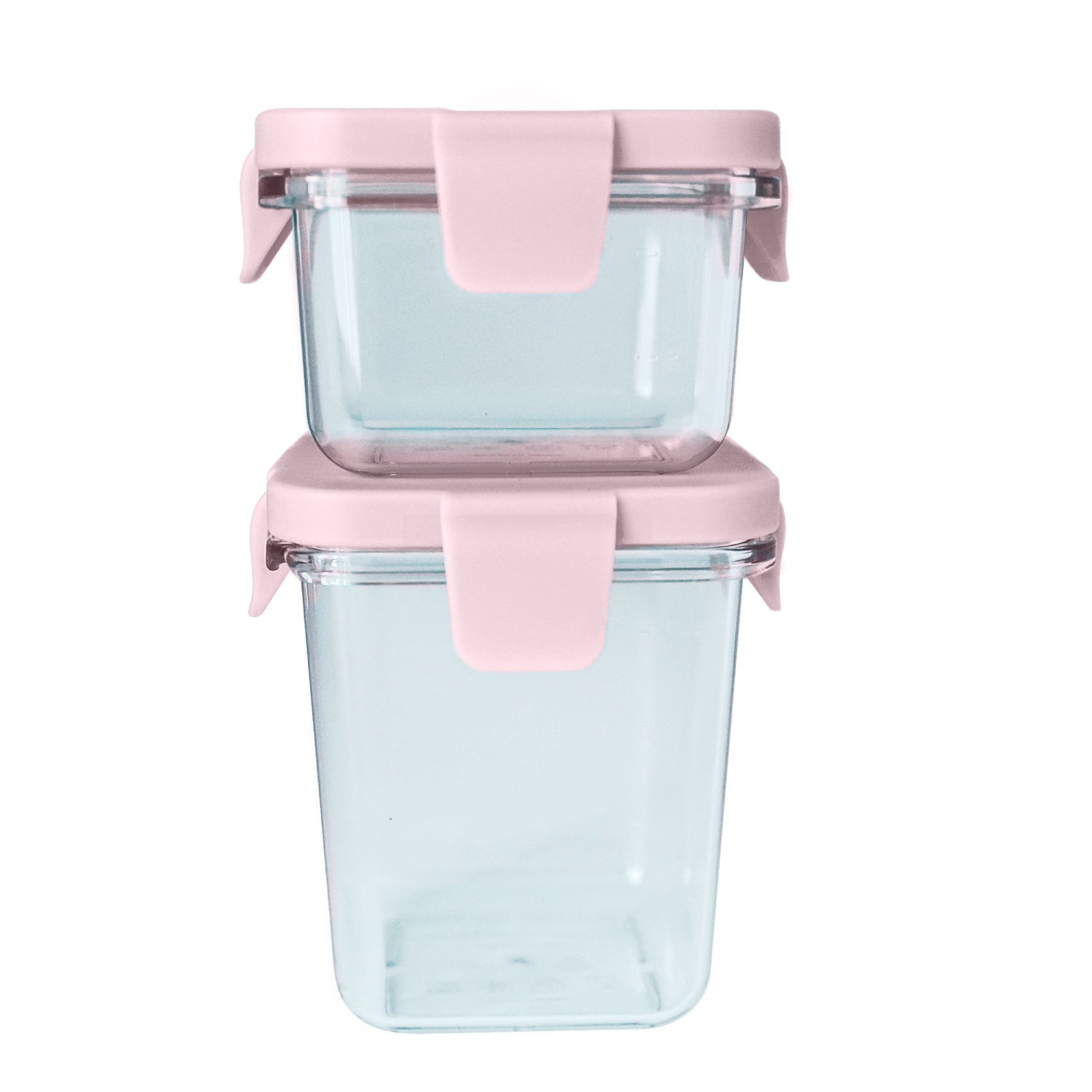 Kit Com 2 Potes Em Tritan 120/240Ml Rosa Bebê