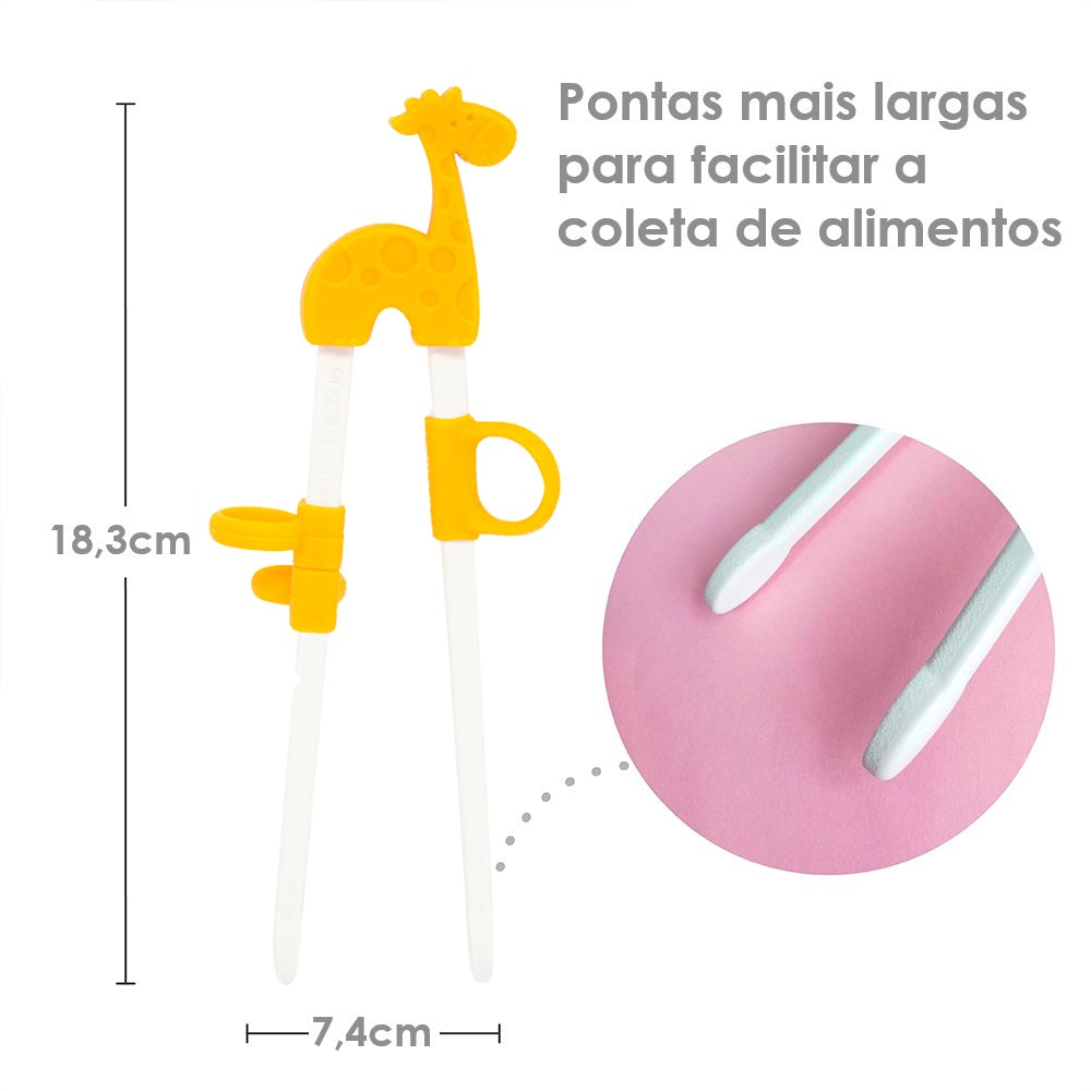 Hashi para Treinamento com Argolas Ajustáveis Girafa Lola - Amarelo