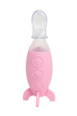 COLHER DOSADORA EM SILICONE PARA ALIMENTO ROSA