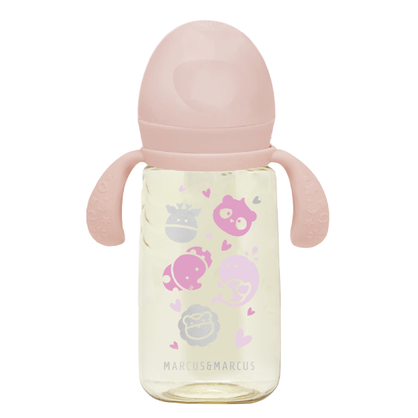 COPO DE TRANSIÇÃO 2 FASES COM BICO E CANUDO EM SILICONE E PPSU 300 ML ROSA