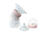 Bomba Coletora E Mamadeira Angulada Em Silicone 120Ml Rosa