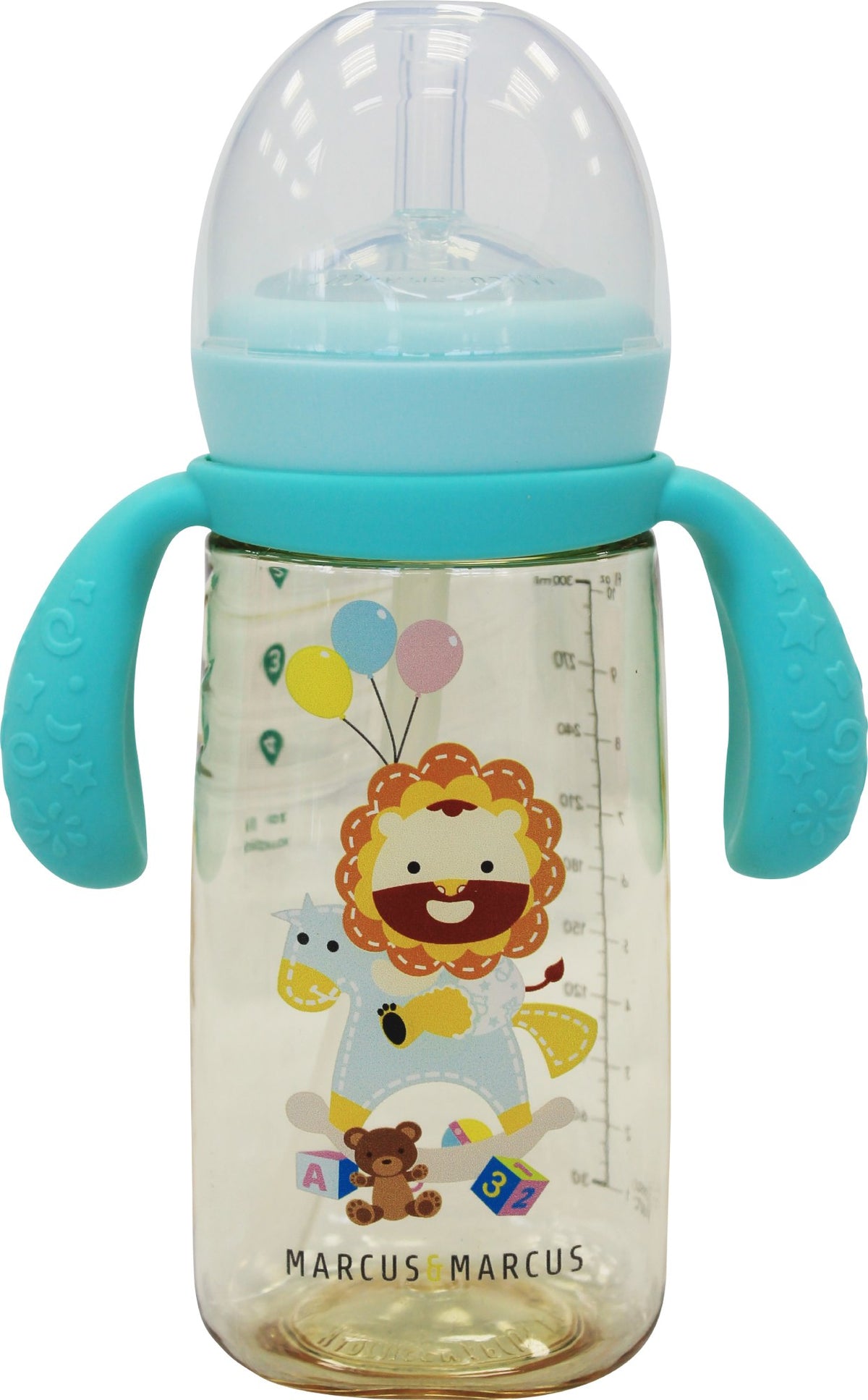 Copo De Transição Com Bico E Canudo Em Silicone 300Ml Leão Marcus