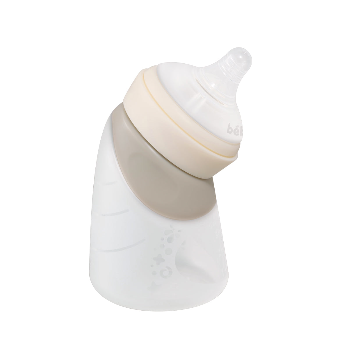 Mamadeira Angulada Em Silicone Creme 120Ml
