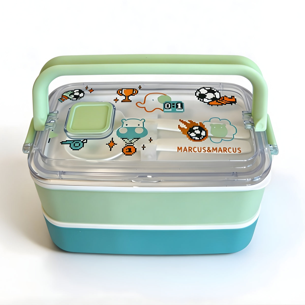 LANCHEIRA DUPLA BENTO BOX 8 PEÇAS FUTEBOL